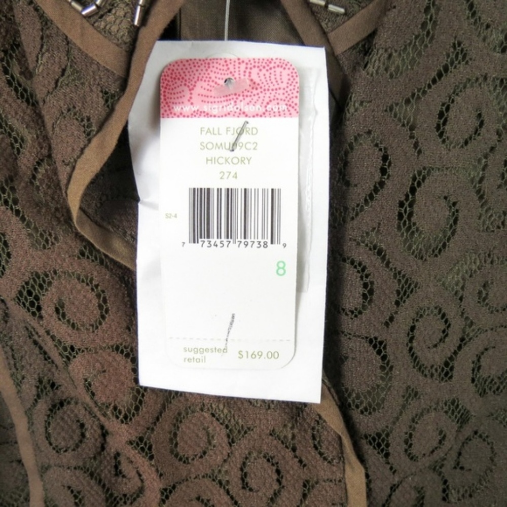Sigrid Olsen Sz 8 Brown Lace Top Jacket - Picture 7 of 7